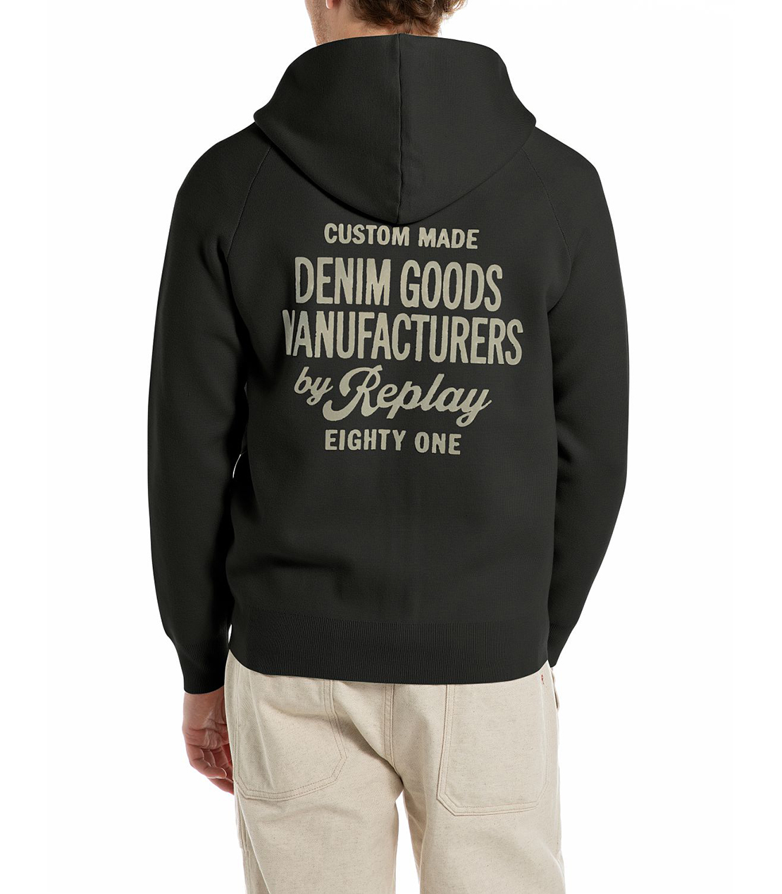 フロックプリント ニットフーディ 詳細画像 ブラック 2